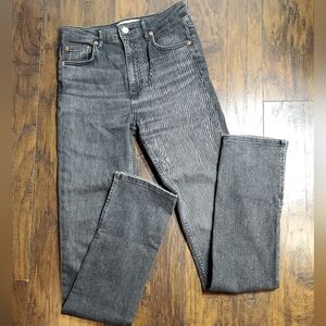 Zara 'The Skinny' black jeans sz 4 High waist long 33" inseam stretch